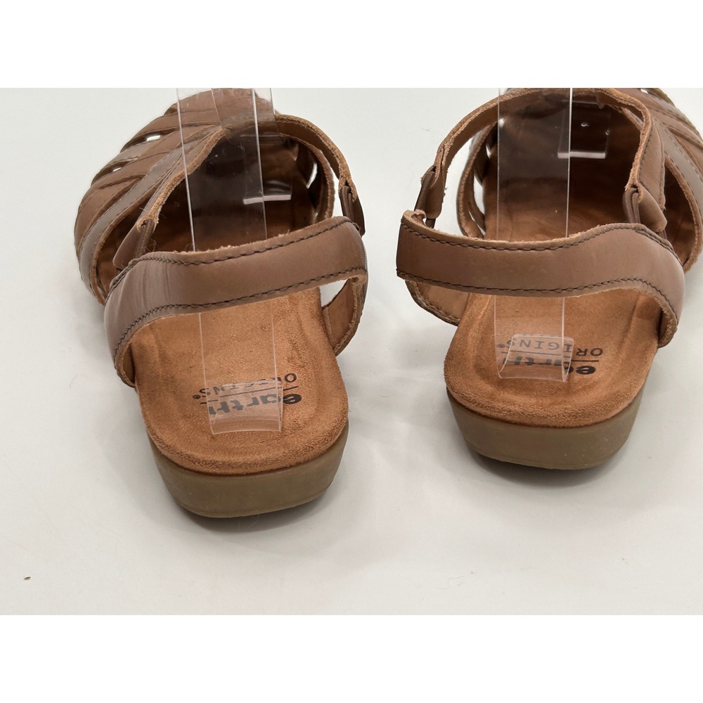 Earth Origins Leather Woven Slingback Sandals Brown Bronze Comfort Shoes - Picture 9 of 9